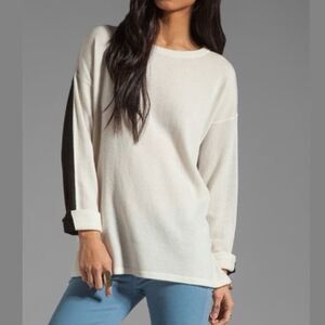 Vince Cashmere Minimalist Neutral Colorblock Bateau Neck Sweater Size XS